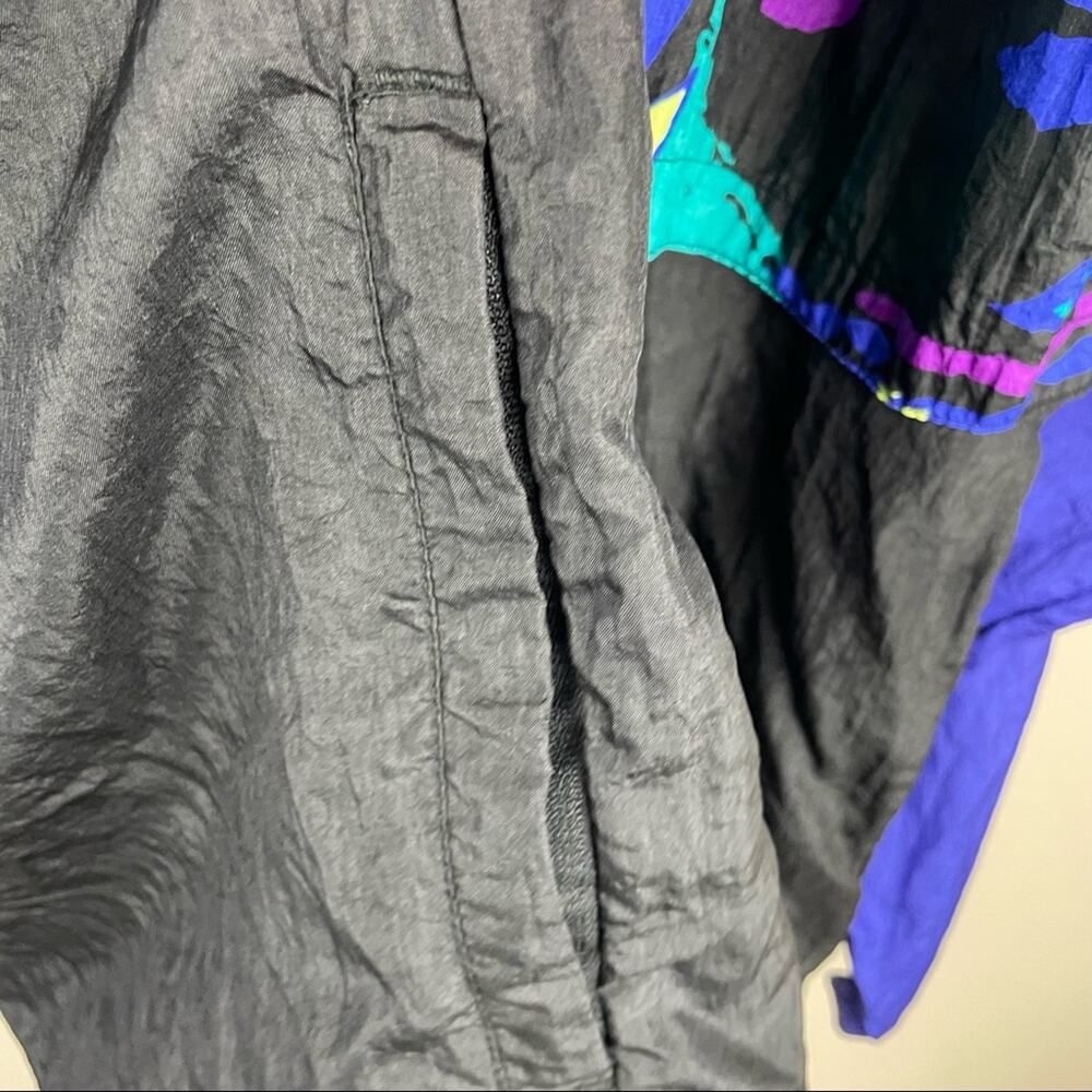 Vintage ASICS Blue Tiger Print Oversized Windbreaker Jacket Womenโs Size XL - Picture 8 of 9
